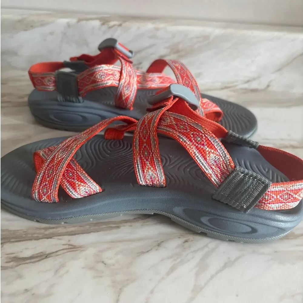 Chaco Z Cloud 2 Orange Gray Strappy Sporty Comfort Sandals Size 7